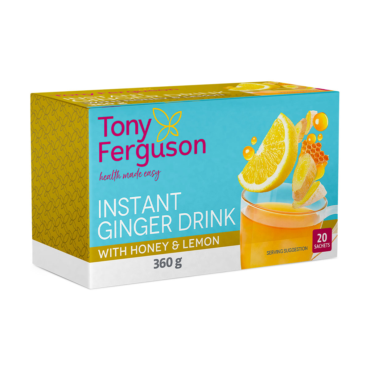 Instant Ginger Drink with Honey & Lemon - 20 Sachets