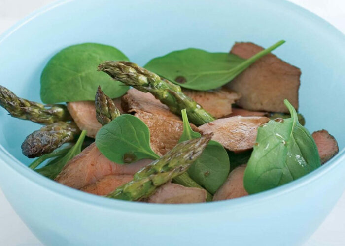 Balsamic Lamb with Asparagus Salad