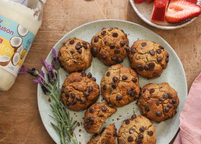 Coconut Oil Chocolate Chip Cookies