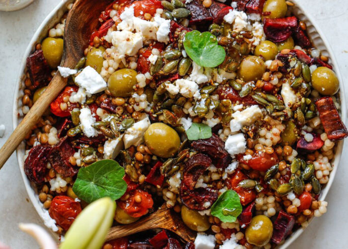 Israeli Couscous Pumpkin Brittle Salad