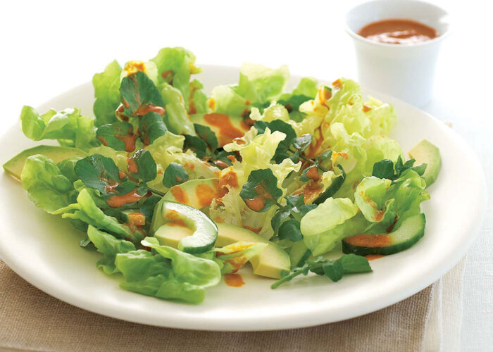 Mixed Green Salad with Harissa Dressing