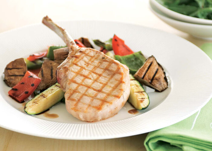 Pork Chops Chargrilled Vegetable Salad