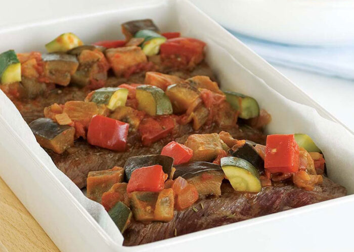 Rosemary Lamb Steaks with Ratatouille