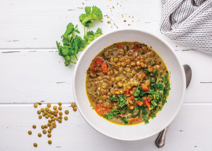 Spicy Cape Malay Lentil Curry Cauliflower Rice